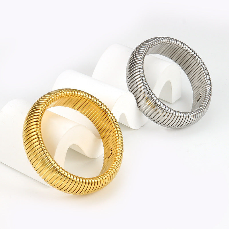 European And American Bracelets Non-fading Titanium Steel Bracelet High-grade Elastic Retractable